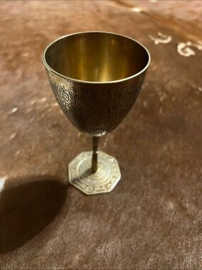 Antique-Style Brass Wine Goblet Korea